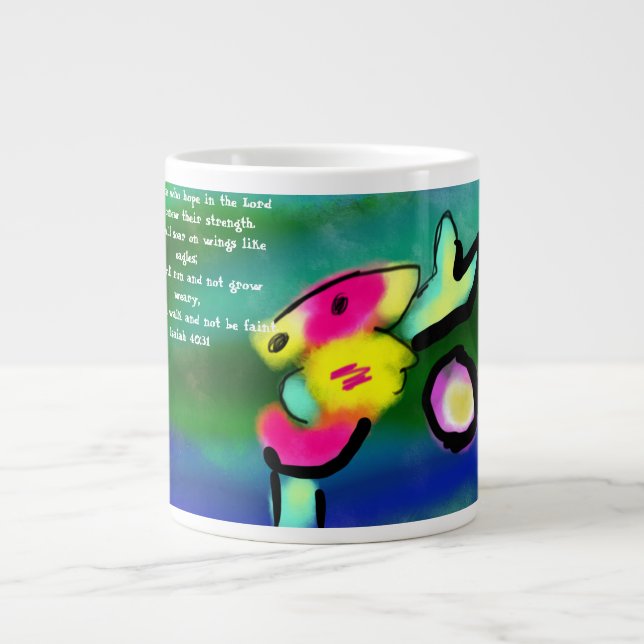 Jesus gib stark  Jumbo-Tasse (Vorderseite)
