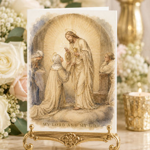 Jesus gibt der Mutter Maria die heilige Eucharisti Karte