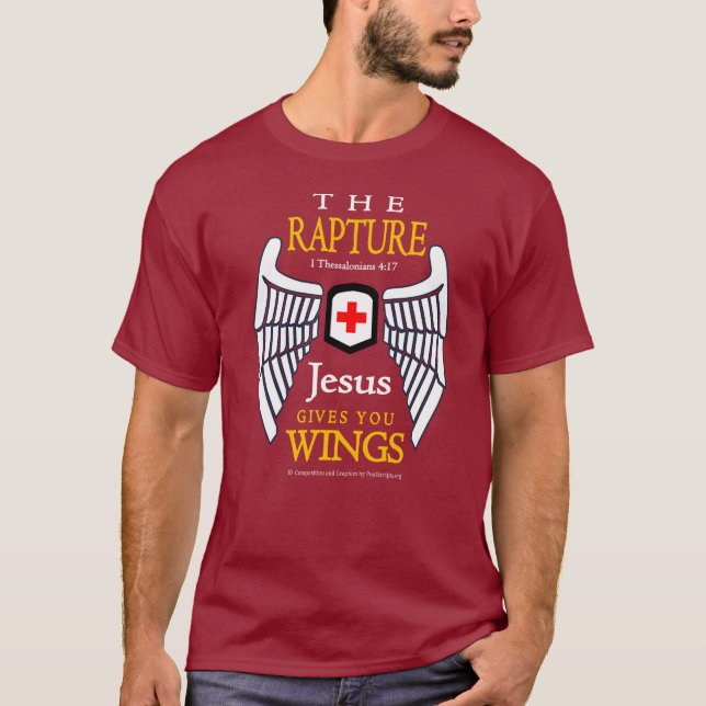Jesus gibt Ihnen Flügel - Begeisterung T-Shirt (Vorderseite)