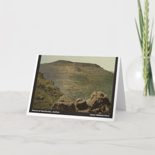 Jesus ging hier: Berg der Beatitudes Karte (Vorderseite)