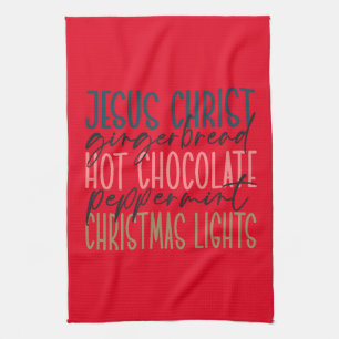 Jesus Ginger Brot Heiße Schokolade Weihnachtsbeleu Geschirrtuch