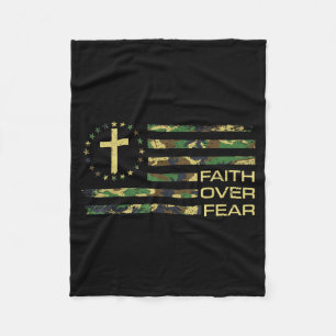 Jesus Glaube über Angst Kreuz Camo Amerikanische F Fleecedecke