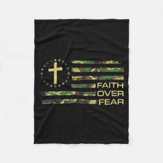 Jesus Glaube über Angst Kreuz Camo Amerikanische F Fleecedecke