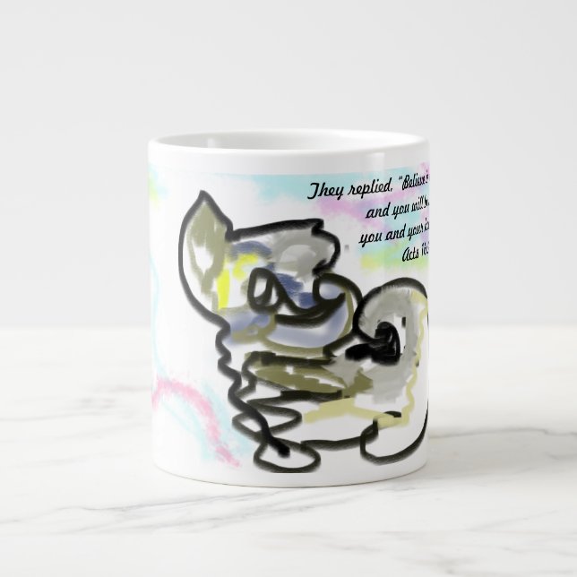 Jesus glauben  Jumbo-Tasse (Vorderseite)