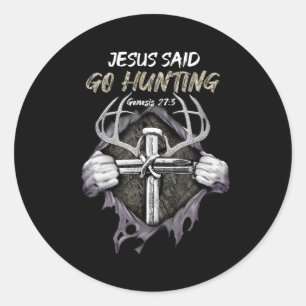Jesus Go Jagd Genesis 273 Jagd Christlich Runder Aufkleber