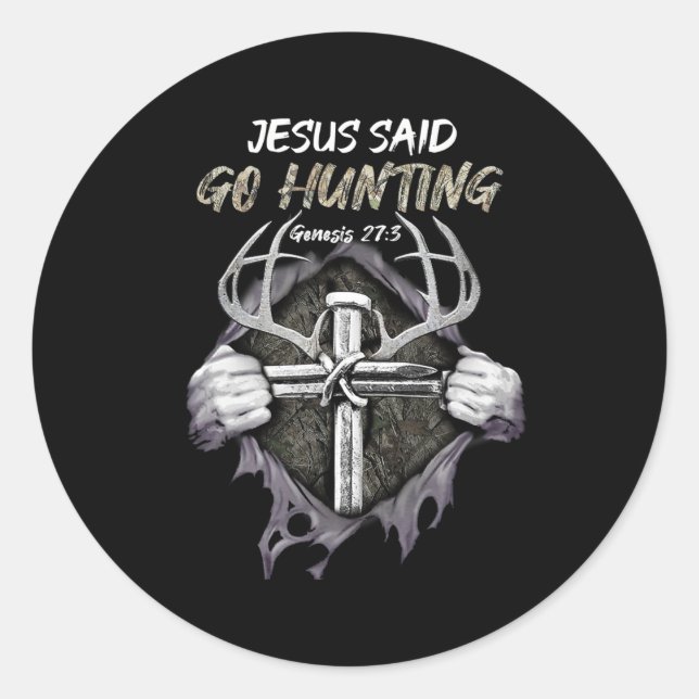 Jesus Go Jagd Genesis 273 Jagd Christlich Runder Aufkleber (Vorderseite)
