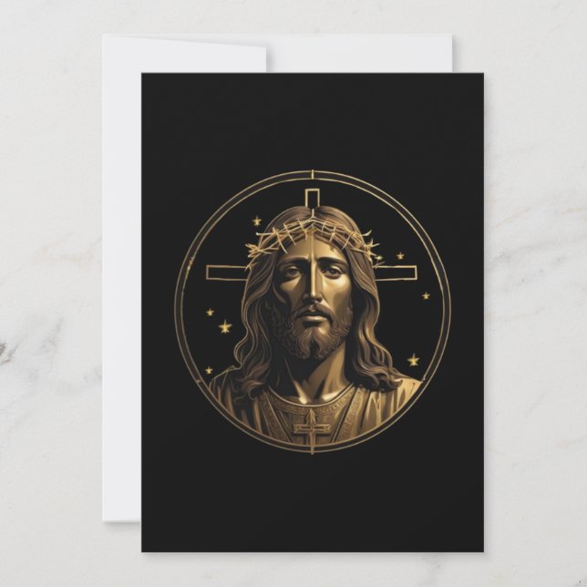 Jesus Gold 1 Einladung (Vorderseite)