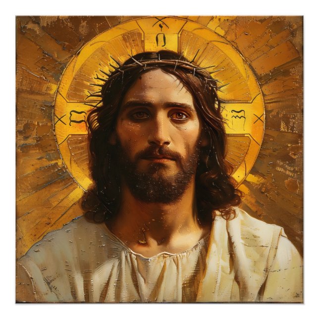 Jesus Gold Religious Fotodruck (Vorne)