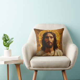 Jesus Gold Religious Kissen