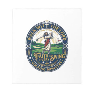 Jesus Golf-Shirt Glaube-basiertes Design_1 Notizblock