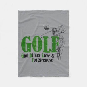 Jesus Golf Sport Gott bietet Liebe und Vergebung Fleecedecke