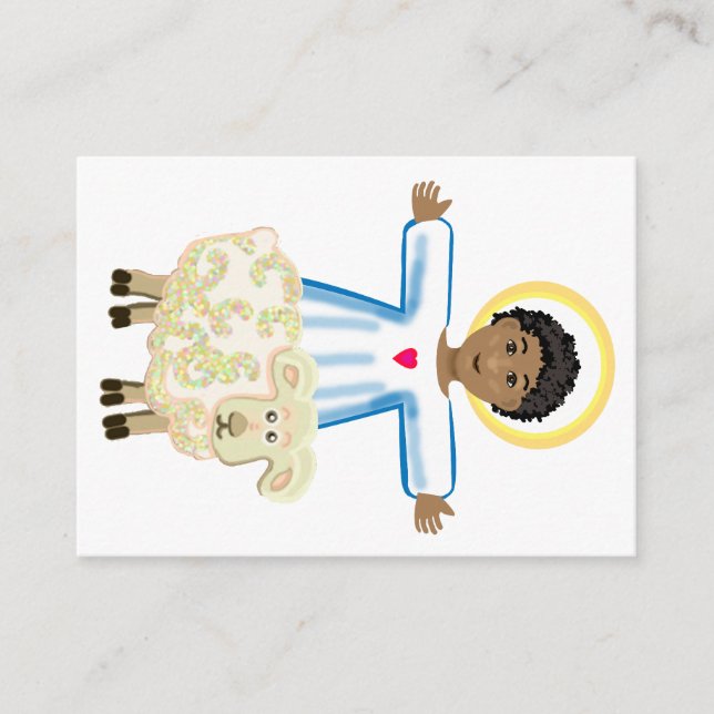 Jesus Good Shepherder Kinder Gebet Begleitkarte (Vorderseite)