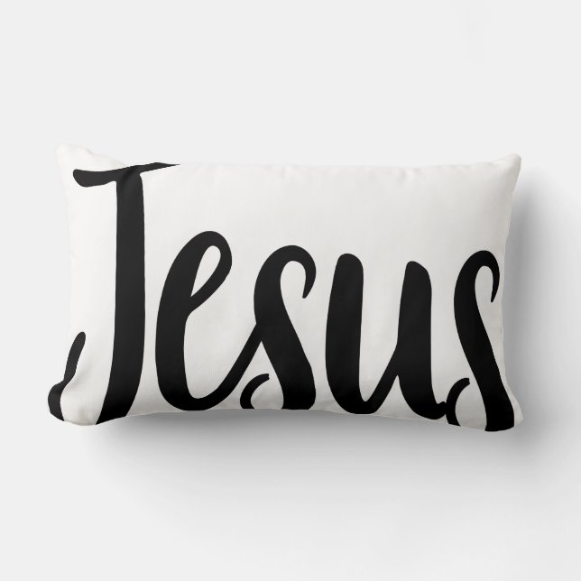 Jesus Gospel Grafik Ästhetische Christliche Zitate Lendenkissen (Vorderseite)