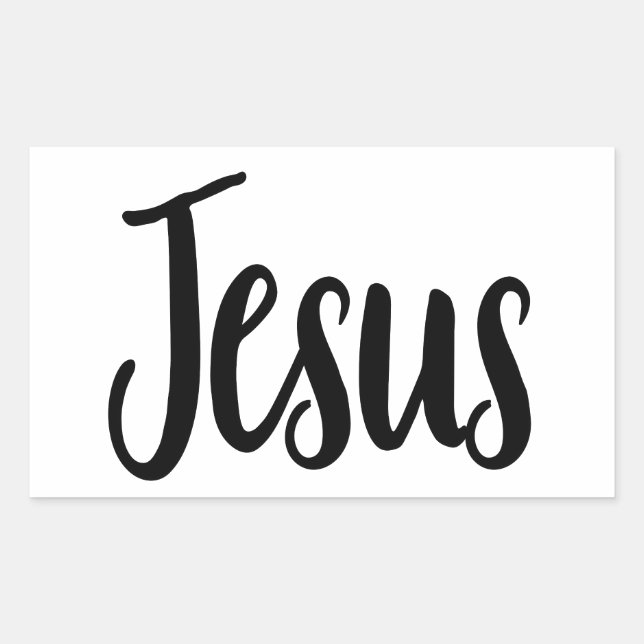 Jesus Gospel Grafik Ästhetische Christliche Zitate Rechteckiger Aufkleber (Vorderseite)