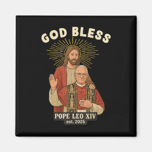 Jesus Gott segne Papst Leo Xiv Magnet