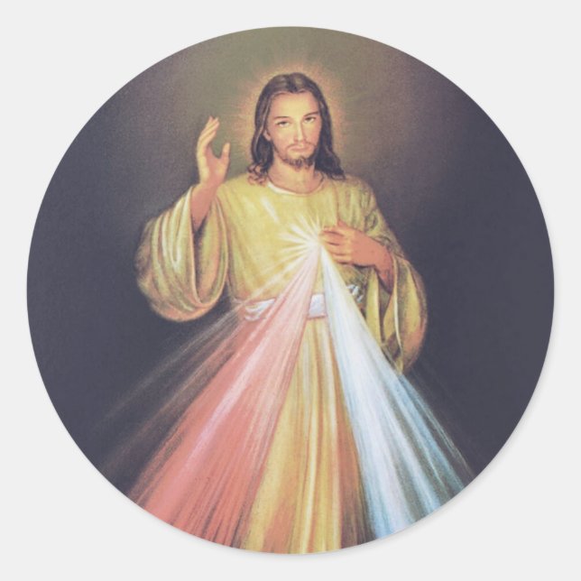 Jesus Göttliche Barmherzigkeit Erste Heilige Kommu Runder Aufkleber (Vorderseite)