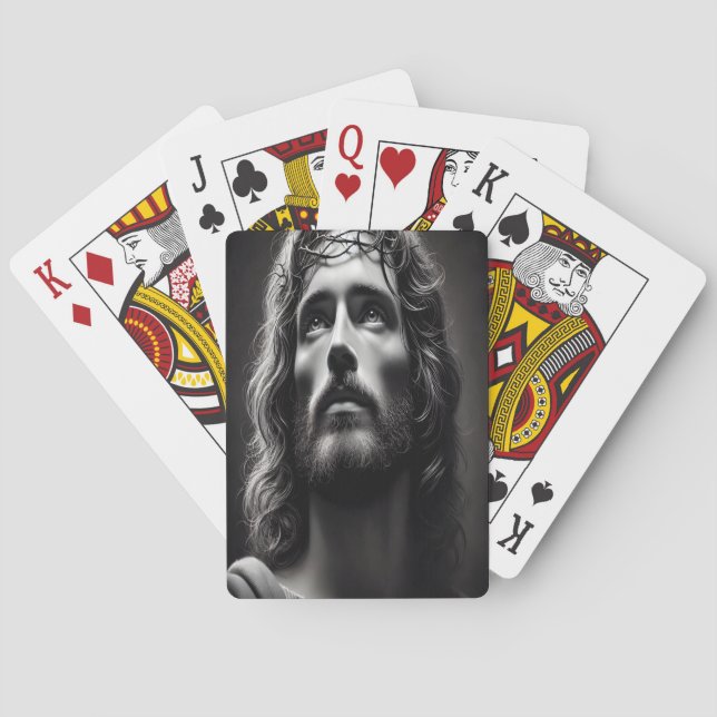 Jesus Göttlicher Hirte mit zender Blick Spielkarten (Rückseite)