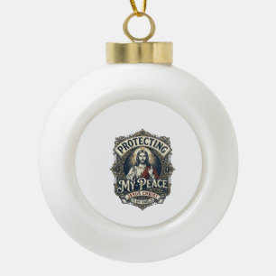 Jesus Grenzen Selbstachtung Shirt Glaube Basiertes Keramik Kugel-Ornament