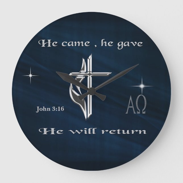 Jesus Große Wanduhr (Vorderseite)