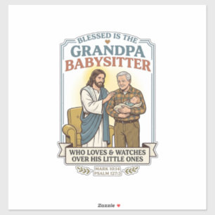 Jesus Großeltern Babysitting Humor T-Shirt Glaube Aufkleber