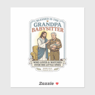 Jesus Großeltern Babysitting Humor T-Shirt Glaube  Aufkleber