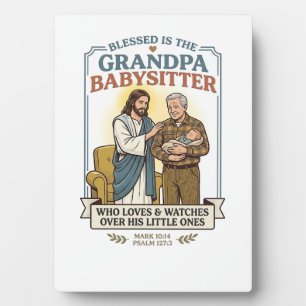 Jesus Großeltern Babysitting Humor T-Shirt Glaube Fotoplatte