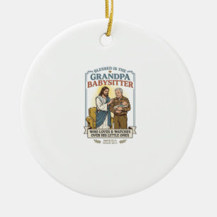 Jesus Großeltern Babysitting Humor T-Shirt Glaube Keramik Ornament