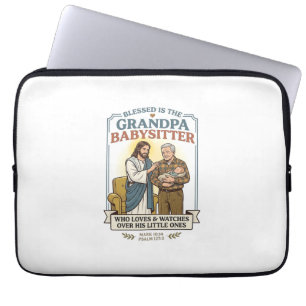 Jesus Großeltern Babysitting Humor T-Shirt Glaube Laptopschutzhülle