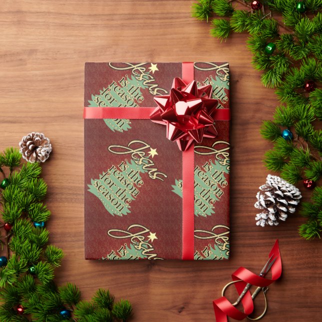 Jesus, Grund für die Christliche Weihnachtszeit Geschenkpapier (Feiertagsgeschenk)