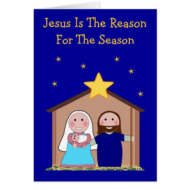 Jesus Grund für die Jahreszeit - Weihnachtskarte (Vorne)