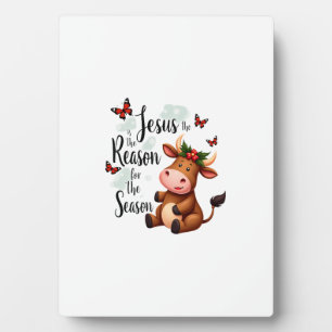 Jesus Grund für die Kuh Weihnachten Christlich Fotoplatte