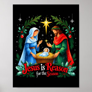 Jesus Grund Für Die Weihnachtszeit Nativity Weihna Poster