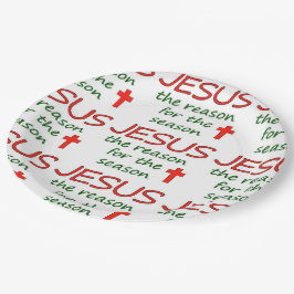 JESUS-Grund für Jahreszeit Pappteller