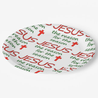 JESUS-Grund für Jahreszeit Pappteller