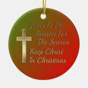 Jesus Grund Jahreszeit Behielt Christus Weihnachts Keramikornament