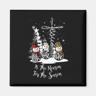 Jesus Grund Weihnachtssaison Liebe Snowman C Magnet