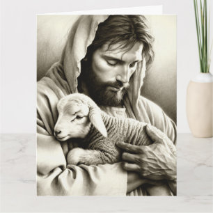 JESUS Guter Hirte Blanko-Christliche Grußkarte Karte