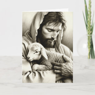 JESUS Guter Hirte Leere Christliche Grußkarte Karte