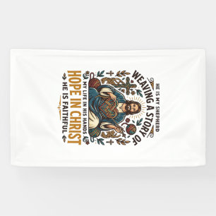 Jesus Häkeln Stricken T-Shirt Inspirierender Glaub Banner