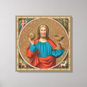 Jesus hält die Eucharistie empor (SNV 050) Leinwanddruck