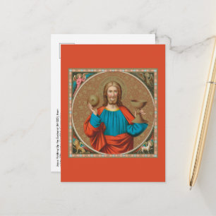 Jesus hält die Eucharistie empor (SNV 050) Postkarte