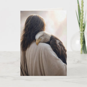 Jesus hält einen kranken Weißkopfseeadler Karte