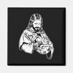 Jesus hält Ziege Baphomet Okkult Satanische Tätowi Magnet