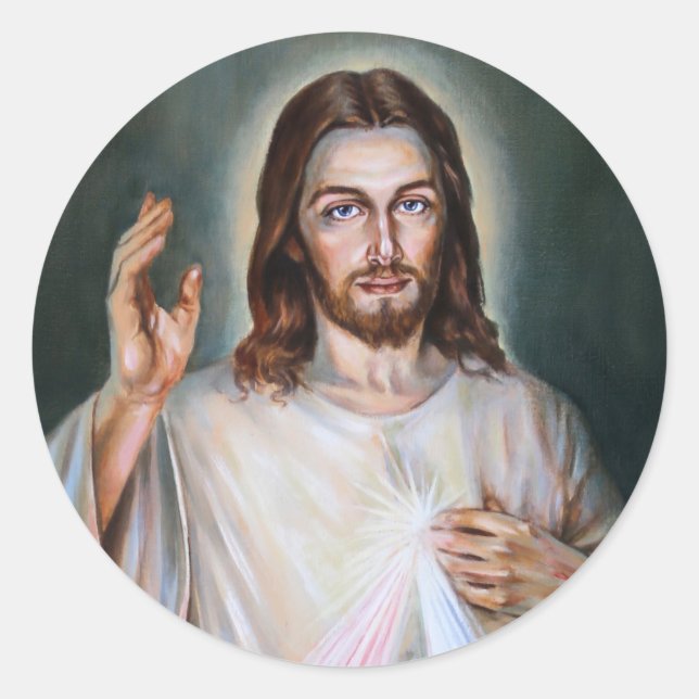 Jesus Hand im Segen aufgewachsen Runder Aufkleber (Vorderseite)