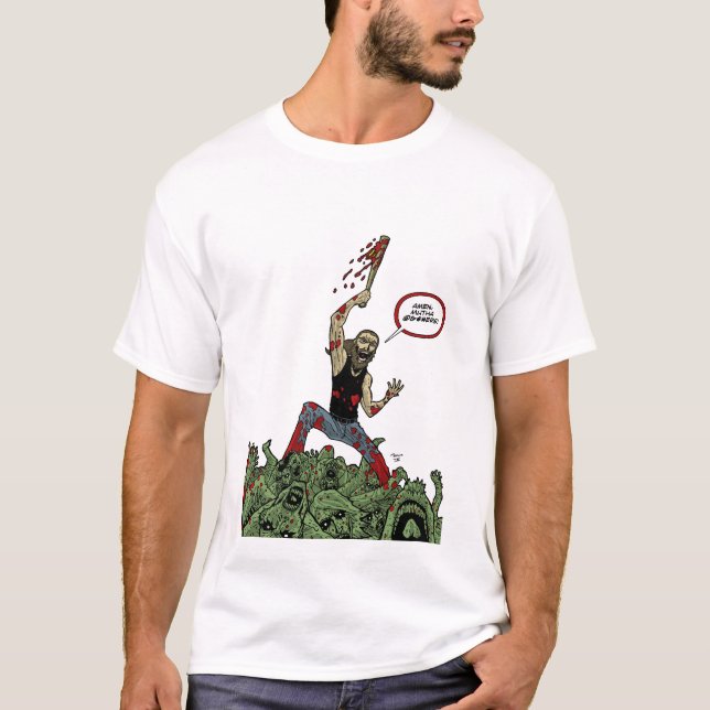 Jesus hasst Zombies "amen " T-Shirt (Vorderseite)