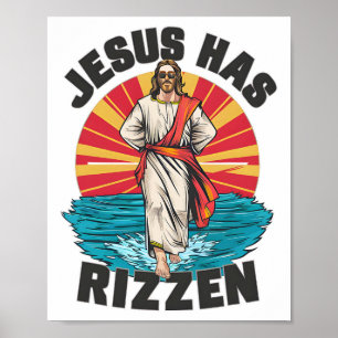 Jesus hat auferstanden Wear Design Lustiger Osters Poster