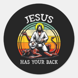 Jesus hat brasilianisches Jiu Jitsu christlich 1 u Runder Aufkleber