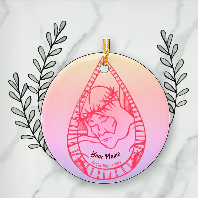 Jesus hat Christliche Verzierung geschmissen Keramik Ornament (Von Creator hochgeladen)