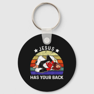 Jesus hat deinen Rücken Jiu Jitsu Ringen vs Teufel Schlüsselanhänger