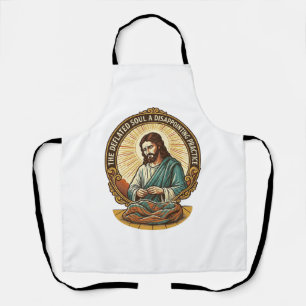 Jesus hat den flachen Yoga-Ball komplett entleert Schürze